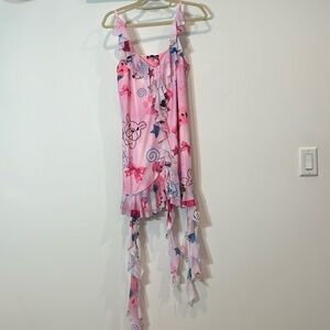 New Y2K pink puppy plushie art print mini dress new with tags size XL